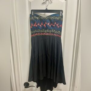 Strapless silk mini dress